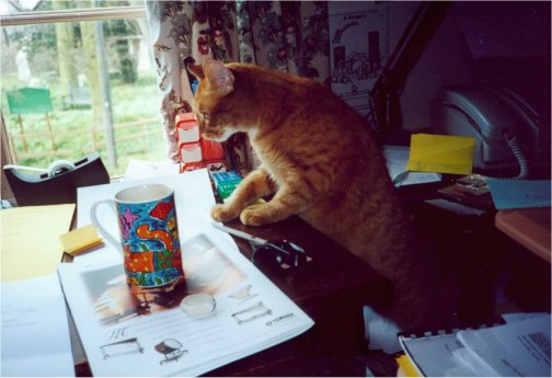 Gareth perusing the desk